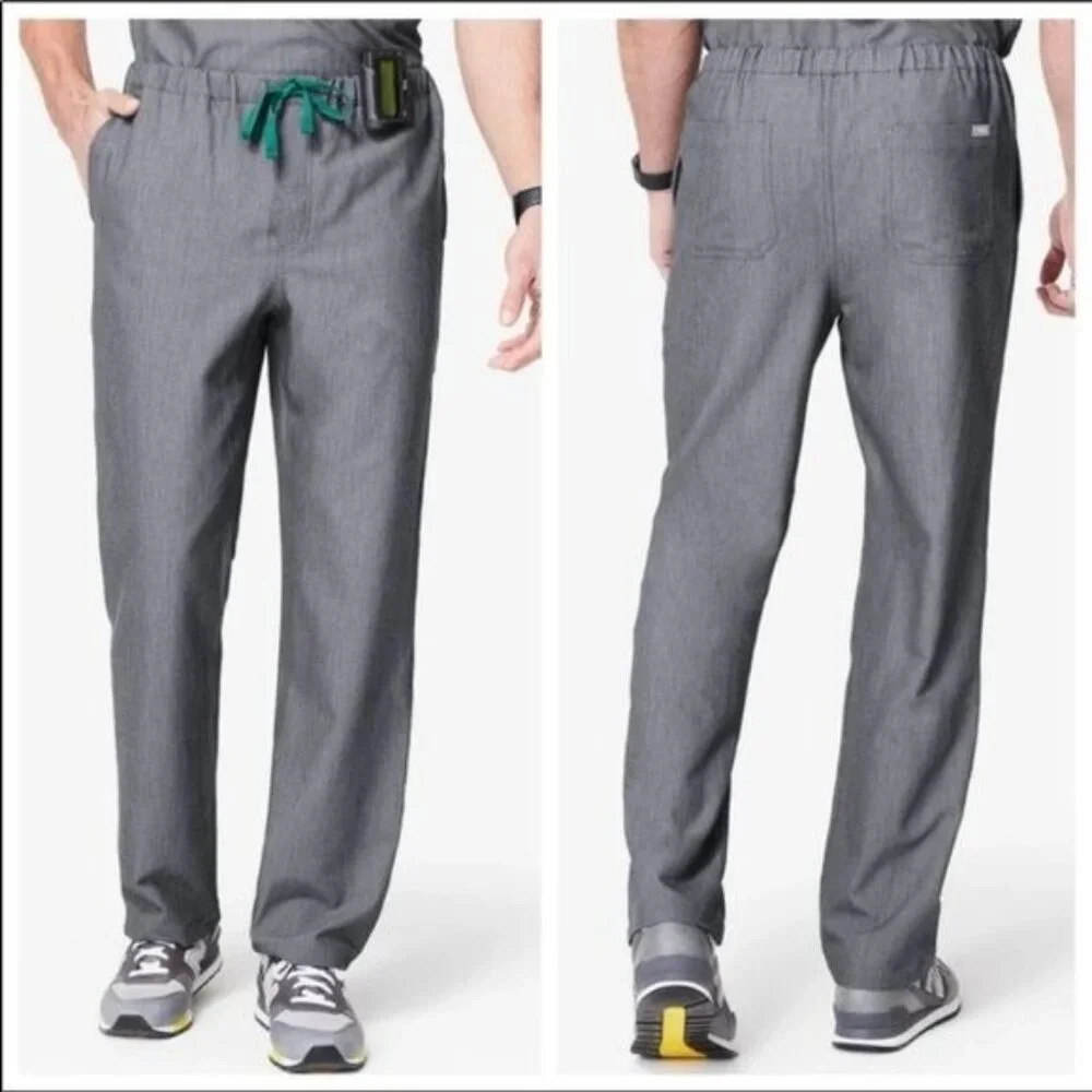 Figs Mens Gray Pisco Scrub Pull On Pants Size Small Tall